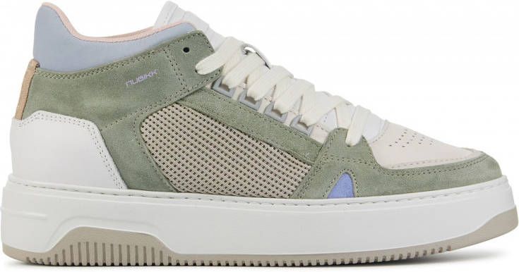 Nubikk Basket Mid hoge suède sneakers groen/multi