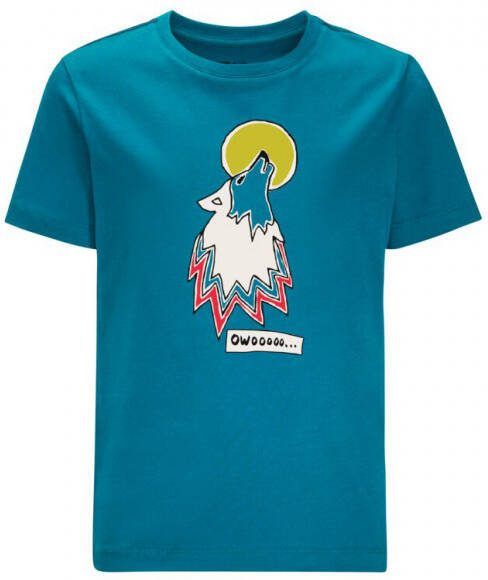 Jack Wolfskin Boy's Wolf & Van T shirt blauw/turkoois