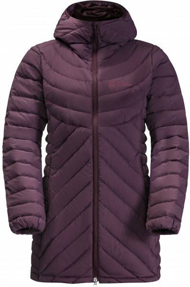 Jack Wolfskin Women's Athletic Down Coat Lange jas, purper