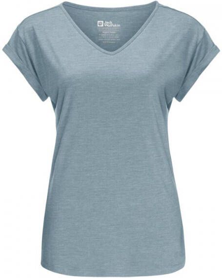 Jack Wolfskin Women's Coral Coast T shirt, turkoois/grijs