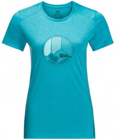 Jack Wolfskin Women's Crosstrail Graphic Sportshirt, turkoois