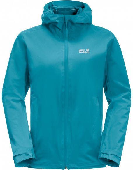 Jack Wolfskin Women's Pack & Go Shell Regenjas, turkoois