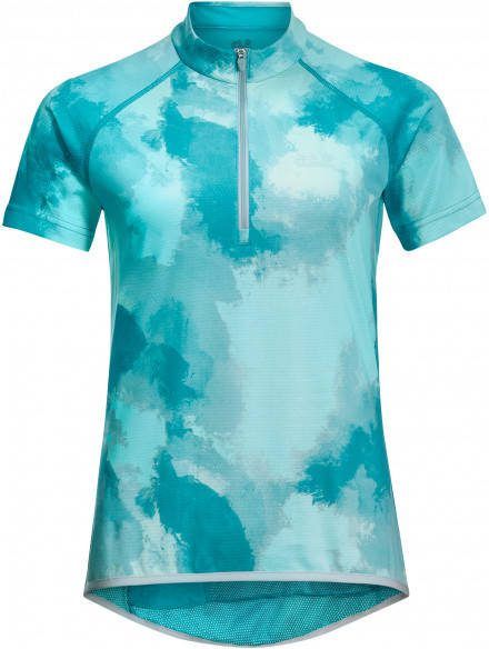Jack Wolfskin Women's Tourer Halfzip Print T Fietsshirt, turkoois