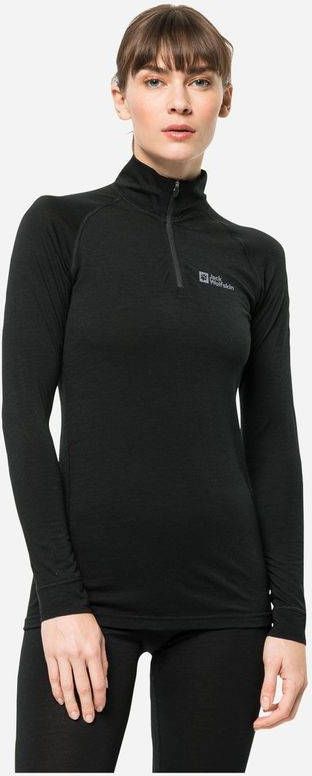 Jack Wolfskin Alpspitze Wol Dames Shirt Zwart