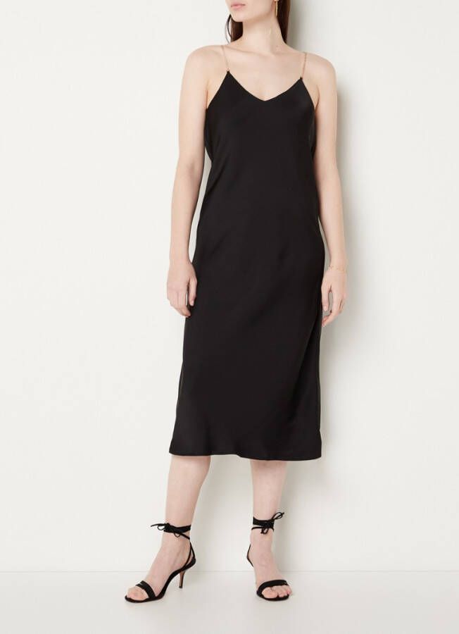 BA&SH Siara midi jurk van satijn met rugdecollet&#xE9
