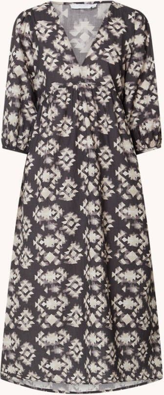 by-bar by bar Katy Madras midi jurk met grafische print