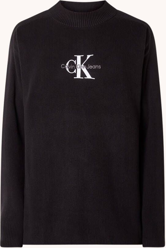 Calvin Klein Ribgebreide trui met logoborduring
