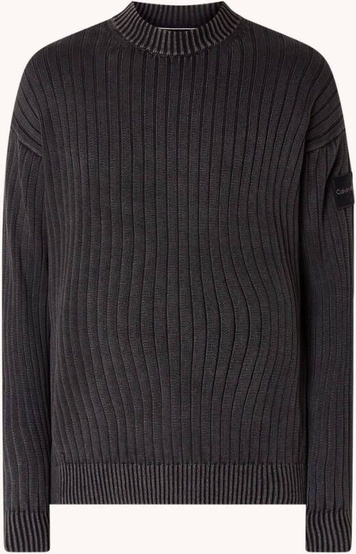 Calvin Klein Ribgebreide trui met ronde hals