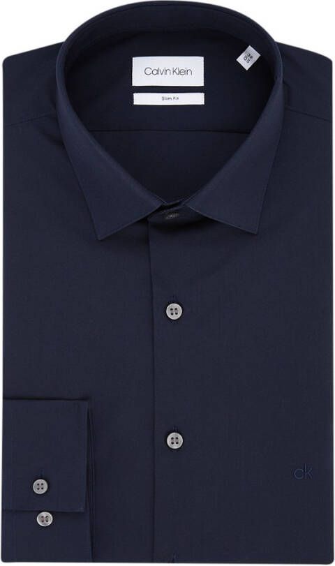 Calvin Klein Businessoverhemd 2PLY POPLIN STRETCH SLIM SHIRT unikleur