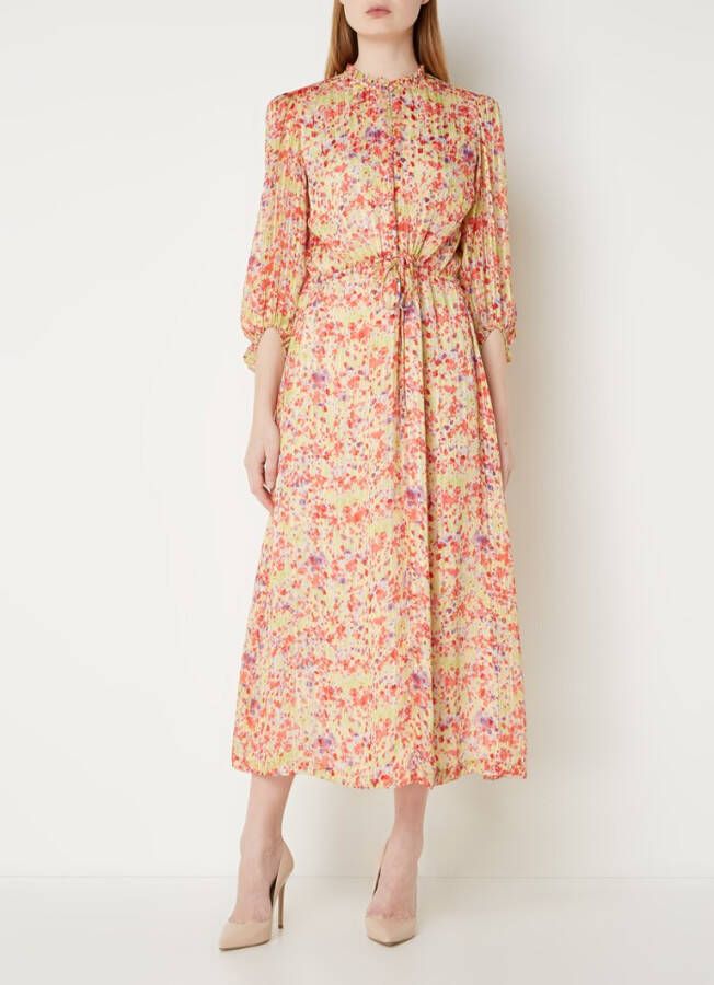 Claudia Strä, ter Maxi jurk met bloemenprint en strikceintuur