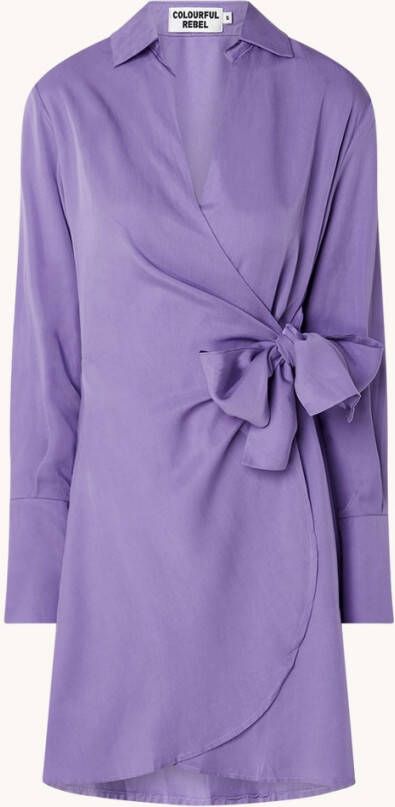 Colourful rebel Paarse Mini Jurk Hette Uni Wrap Mini Dress