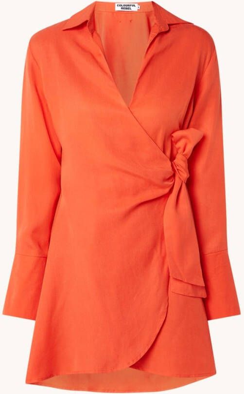 Colourful rebel Oranje Mini Jurk Hette Uni Wrap Mini Dress