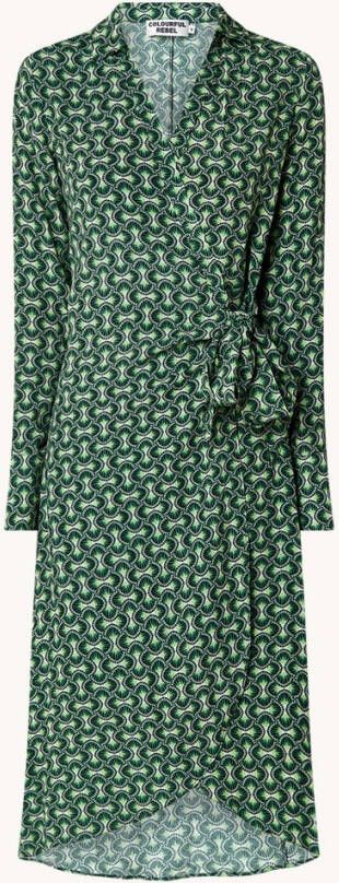 Colourful rebel Groene Midi Jurk Lea Graphic Wrap Midi Dress