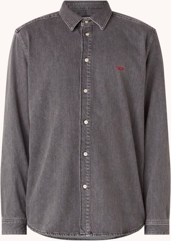 Diesel D Simply overshirt van denim met logoborduring
