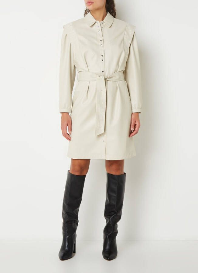 Fifth House Moh mini jurk van imitatieleer met strikceintuur