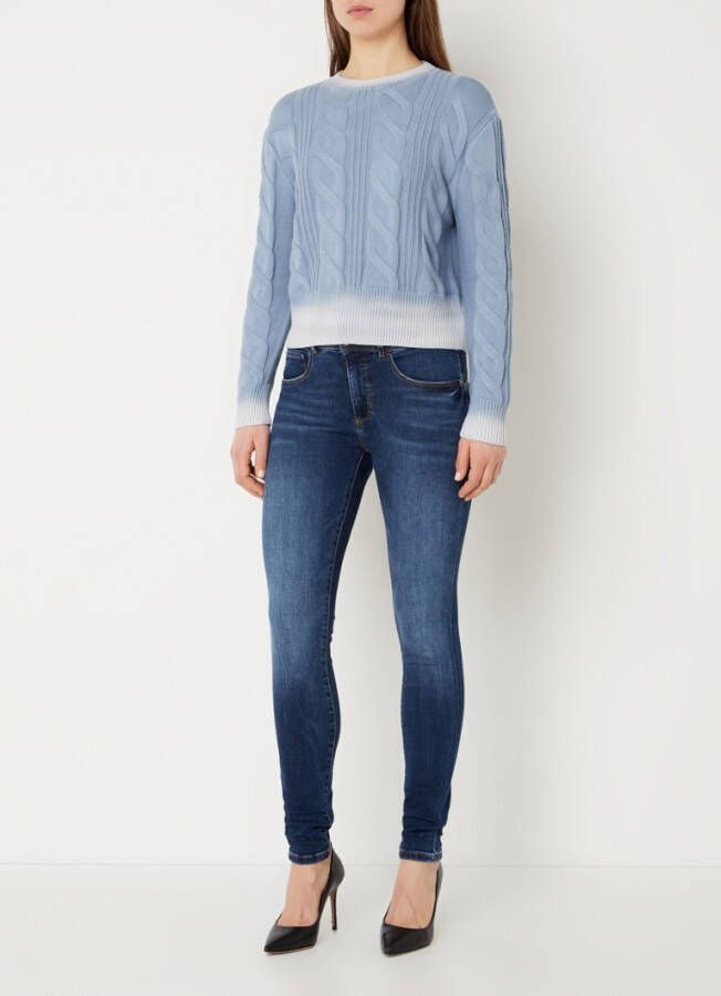 Guess Arielle kabelgebreide trui met dip dye dessin