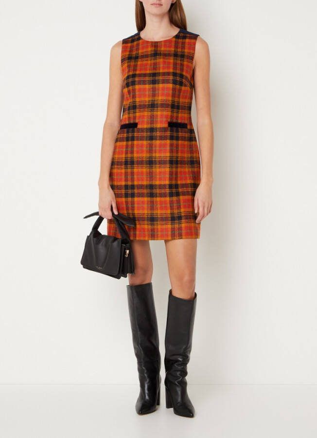Hobbs Ruthie mouwloze mini jurk met ruitprint