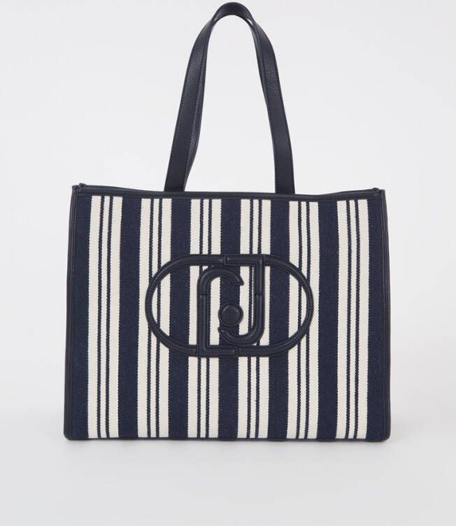 Liu Jo Lucente Tote handtas L stripes navy midnight