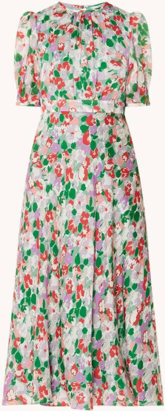 L.K.Bennett L K Bennett Jemima midi jurk van zijde met bloemenprint