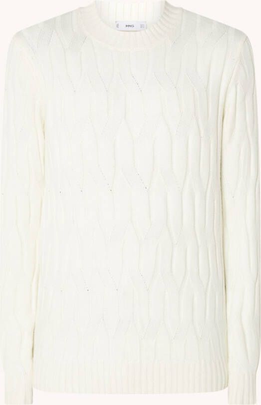 Mango Borges kabelgebreide trui in wolblend