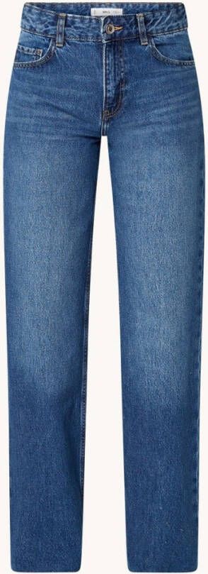 Mango Danila mid waist straight leg jeans met medium wassing