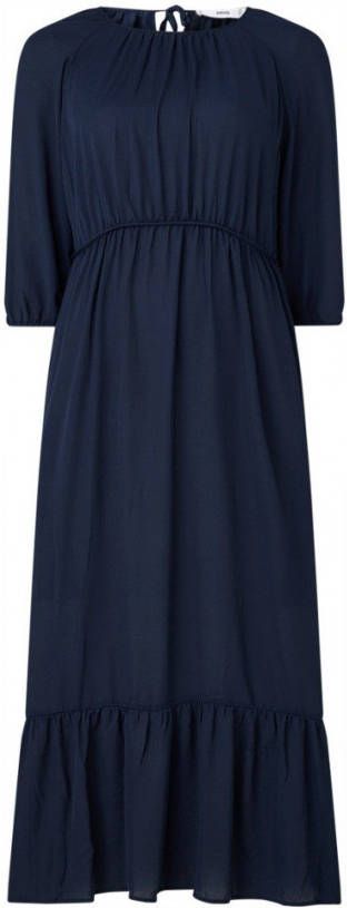 Mango maxi jurk met plooien marine