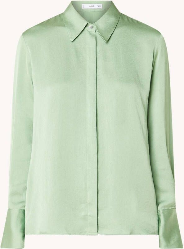 Mango Ideale blouse met glanzende finish