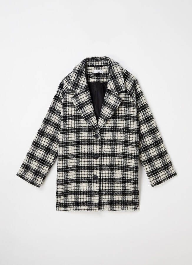 MANGO TEEN Geruite jas met revers