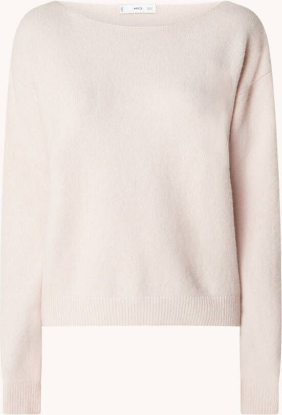 Mango Kendall fijngebreide pullover in wolblend met boothals