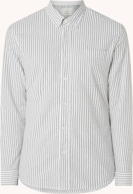 Mango Kodak regular fit overhemd met streepprint en borstzak