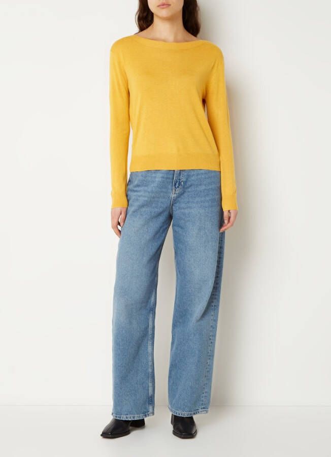 Mango Fijngebreide trui met boothals