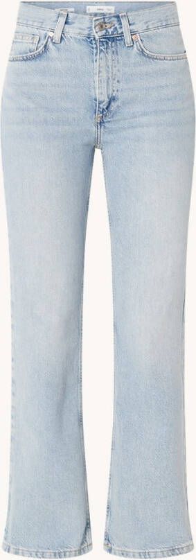 Mango Matilda mid waist straight fit jeans in lichte wassing
