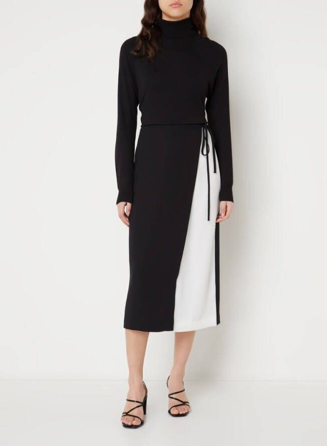 Mango Midi wikkelrok met colourblocking