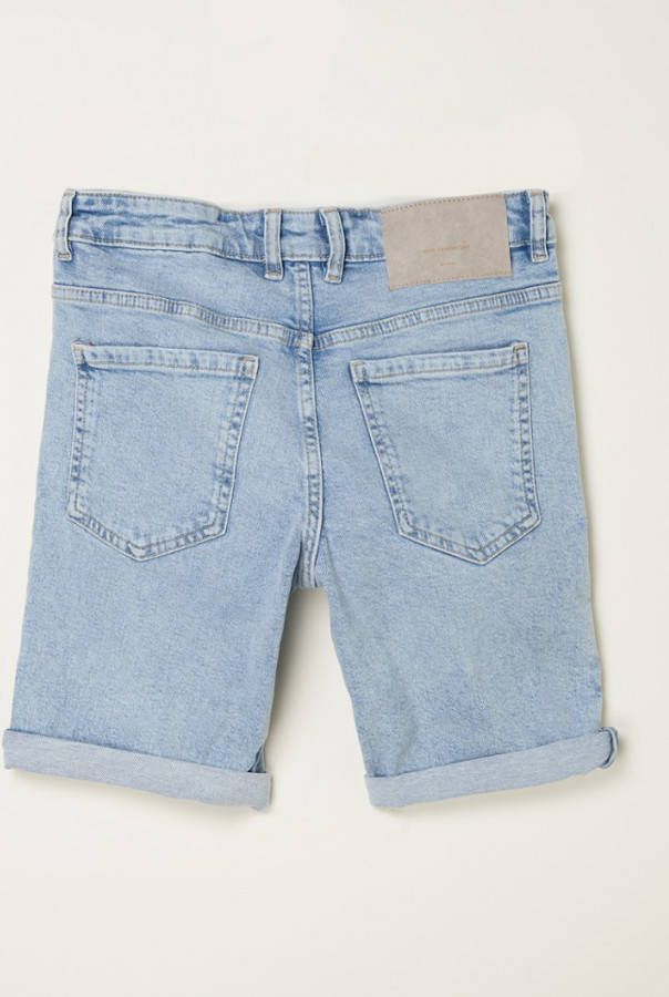 Mango Rollup straight leg korte broek van denim met stretch