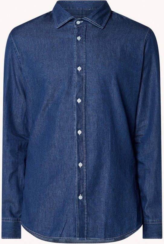 Mango Sion slim fit overhemd van denim