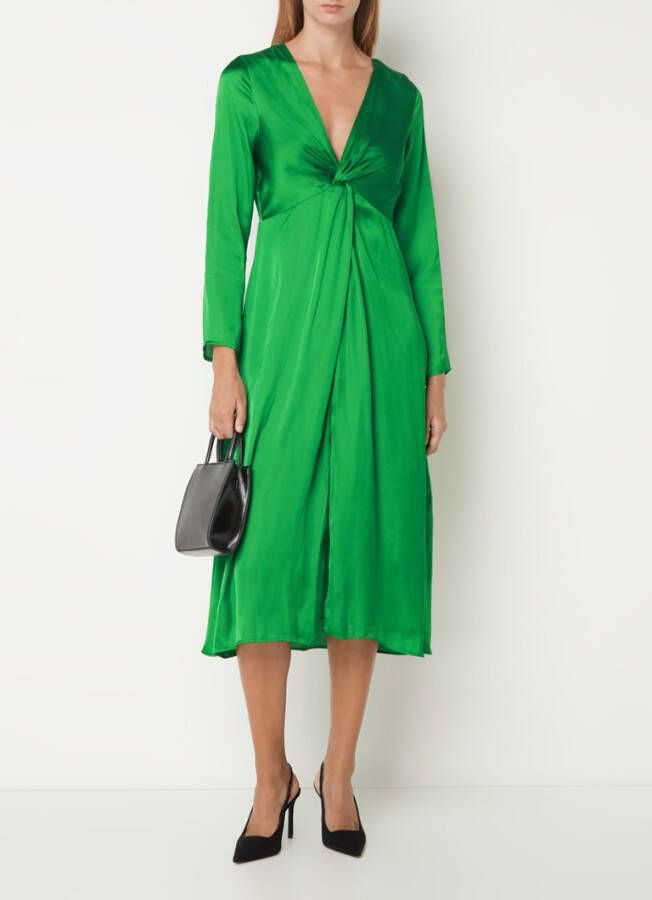 Mango Triana midi jurk van satijn met split