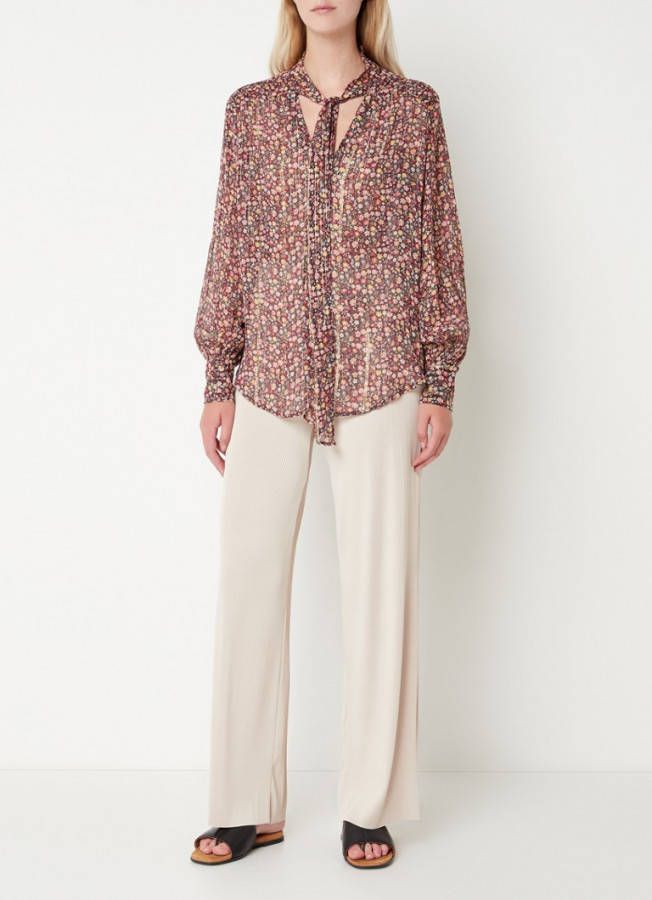 Mango Volcano tuniek met bloemenprint en lurex