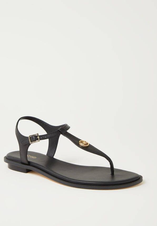 Michael Kors Mallory Thong leren sandalen zwart