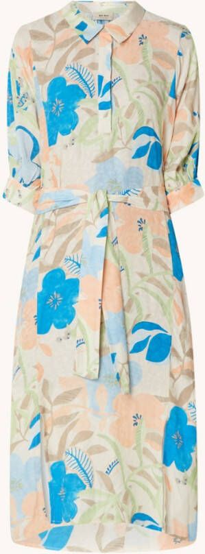 MOS MOSH Rylee midi blousejurk met strikceintuur en steekzakken