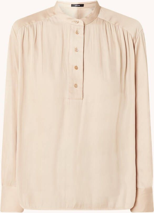 Opus Fogeta tuniek met plooidetail en opstaande kraag