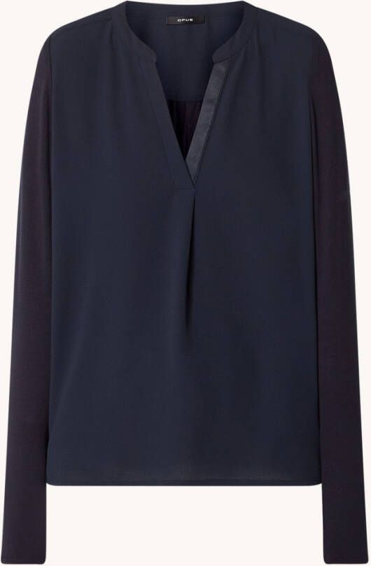 Opus Blouse lange mouw , Blauw, Dames