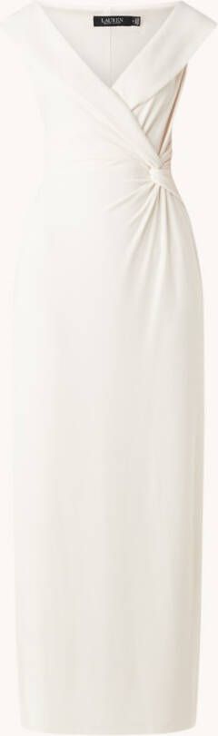 Ralph Lauren Jersey Off the Shoulder Gown Dress , Wit, Dames