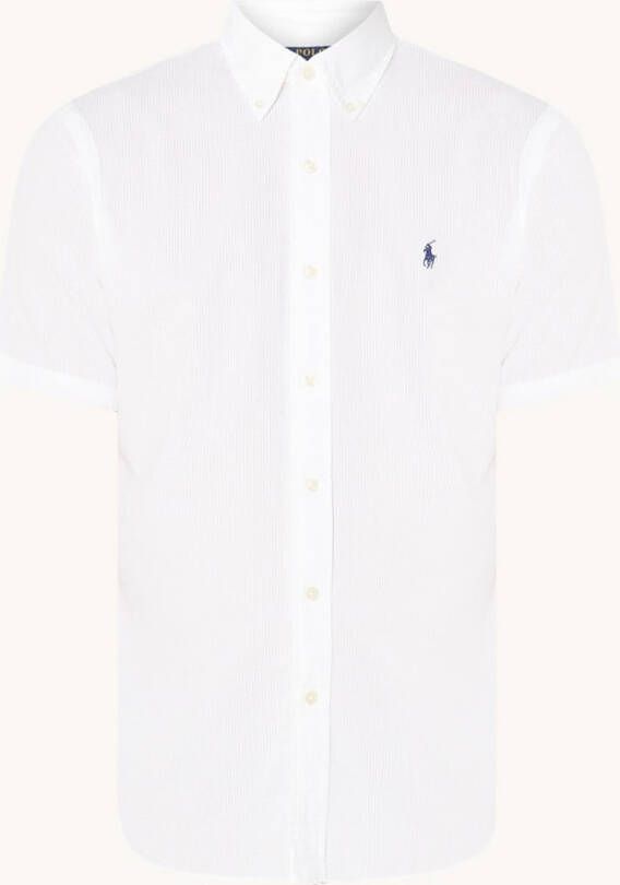 Ralph lauren overhemd korte mouw in uni katoen stretch Heren