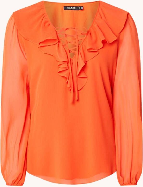 Ralph Lauren Tuniek met rijgdetail en volant