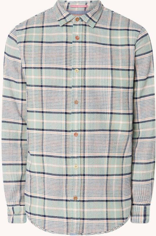 Scotch & Soda Regular fit geruit overhemd van flanel