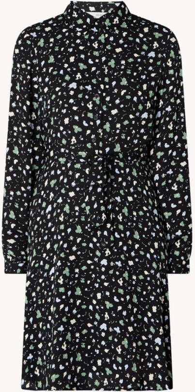Selected Femme Fiola blousejurk met strikceintuur en print