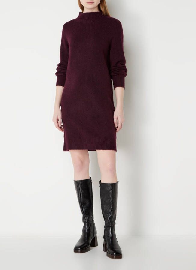 Selected Femme Mally fijngebreide mini jurk met opstaande kraag