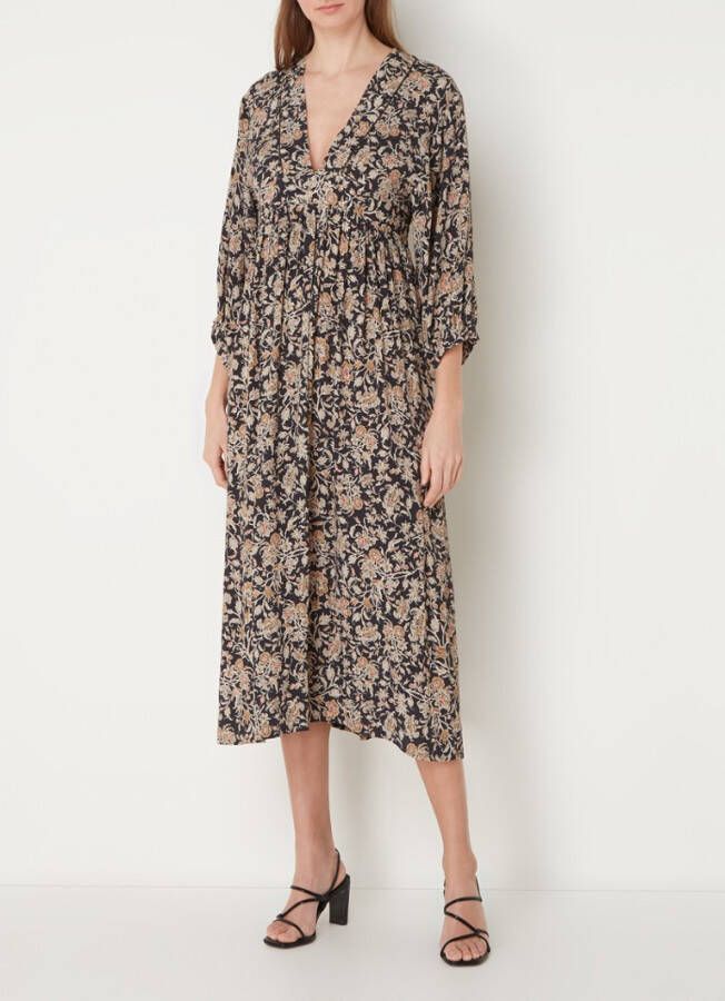 Summum Woman Midi tuniekjurk met bloemenprint en strikceintuur