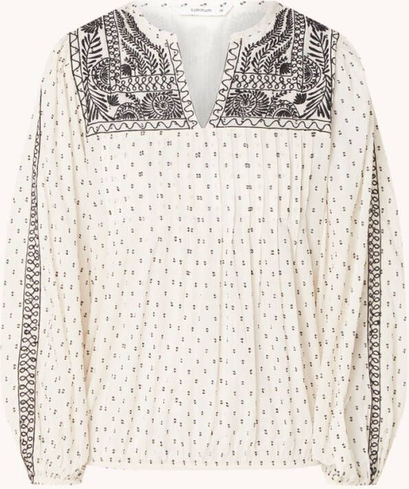 Summum 2s2876 11768 122 blouse embroidery dobby ivory