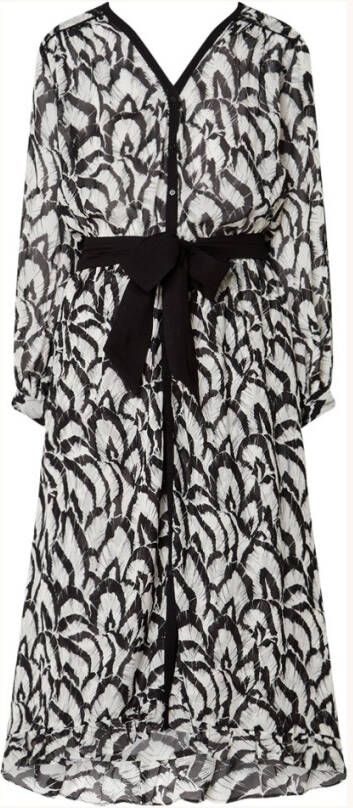 The Kooples Midi blousejurk met V hals en strikceintuur